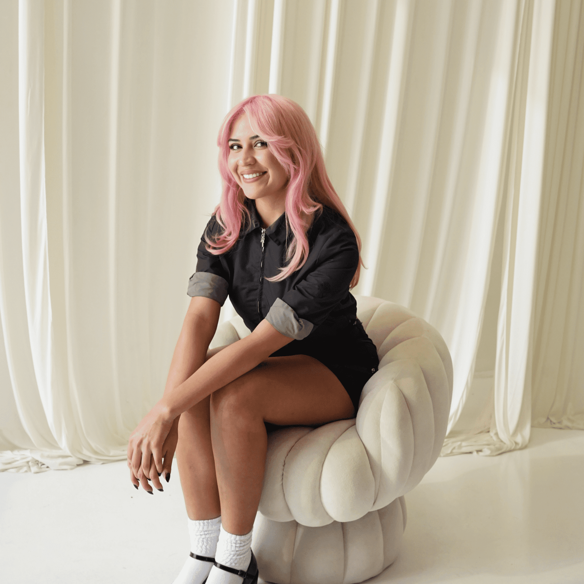 Portrait of Emily Ramirez, a professional stylist at Salt and Waves Salon, showcasing their expertise and style.