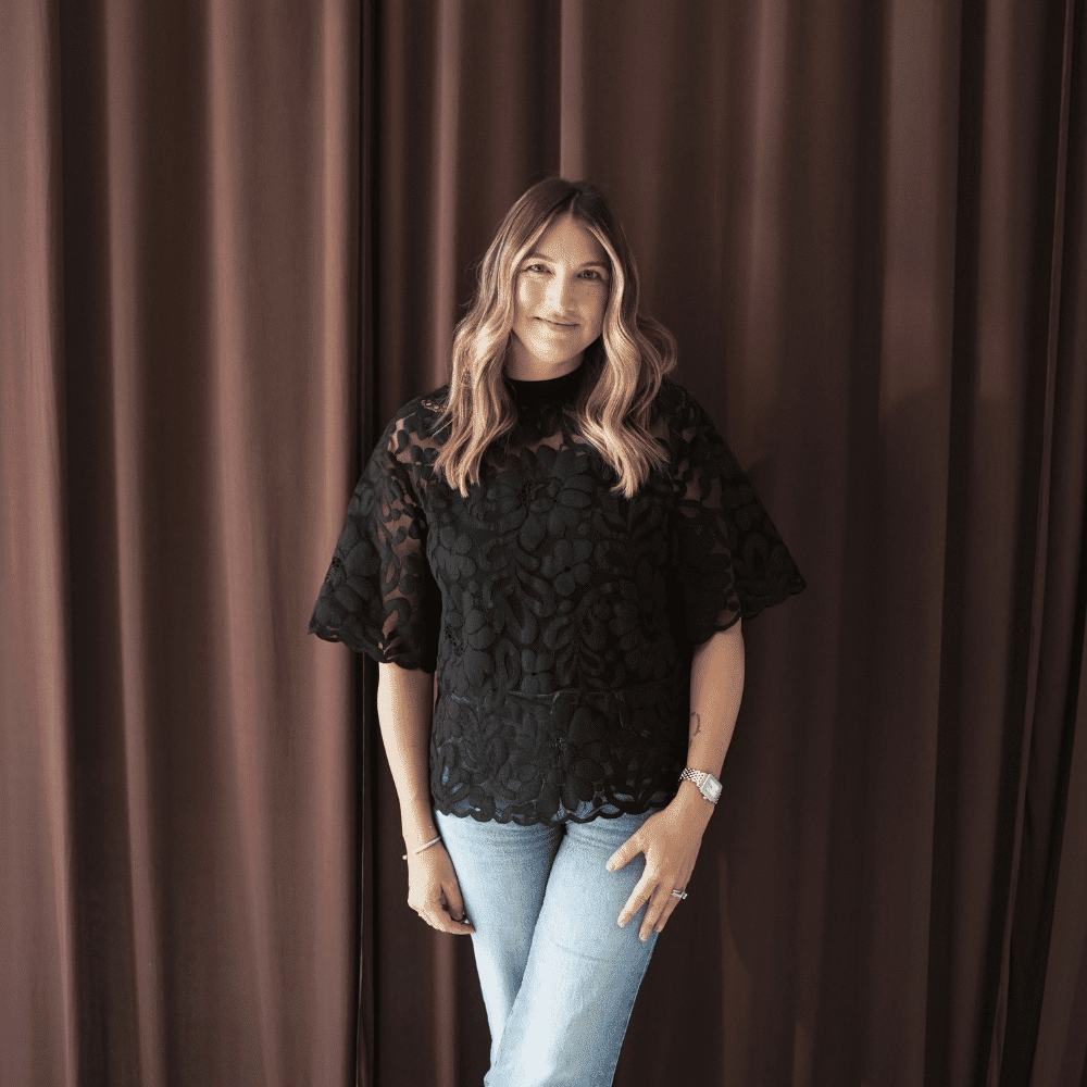 Portrait of Amanda Christine, a professional stylist at Salt and Waves Salon, showcasing their expertise and style.